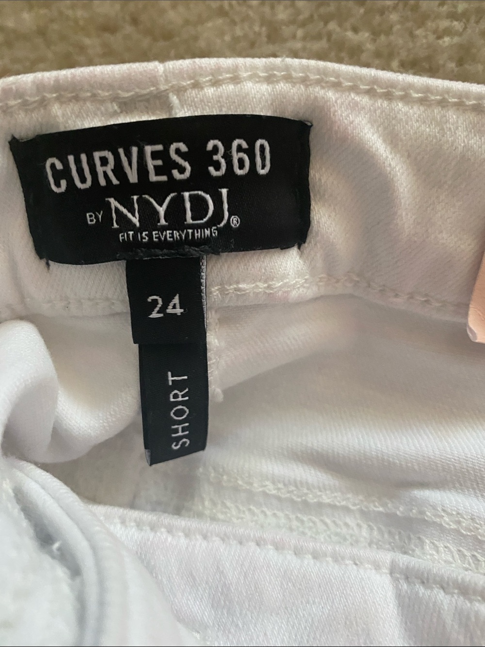 Curves 360 by NYDJ size 24 SHORT white ankle pants - Picture 3 of 8